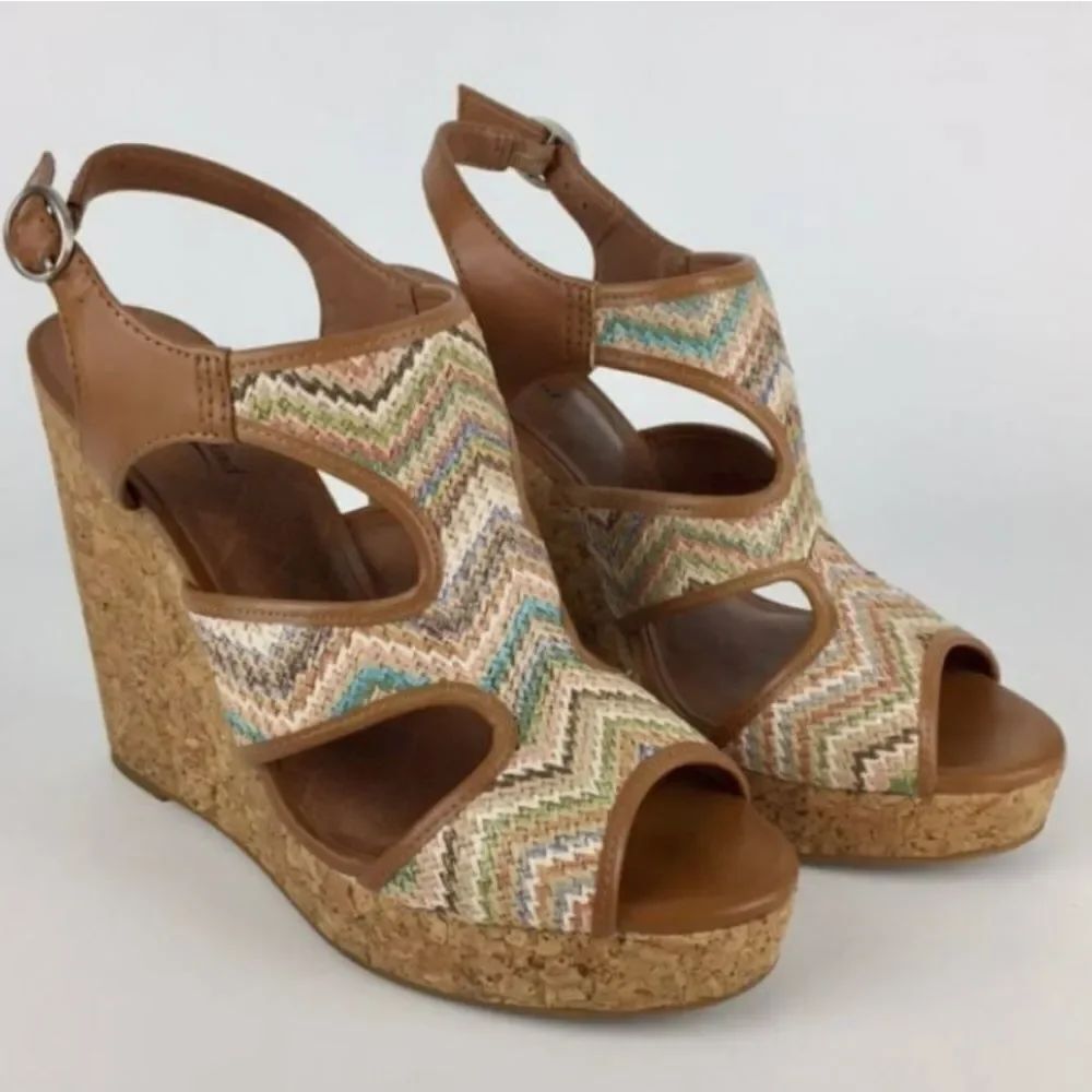LUCKY BRAND MULTI-COLOR WOMEN"S WEDGE STYLE OPEN TOE WITH TRAP SANDAL